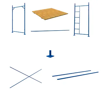 Комплектующие для рамных строительных лесов